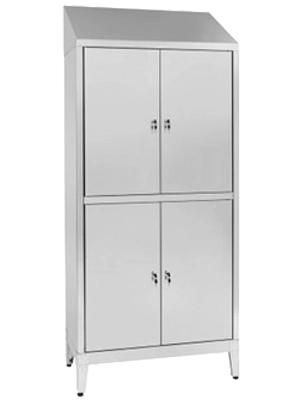 Armadietto Spogliatoio Sovrapposto 2+2 con Divisorio Sporco/Pulito AISI430