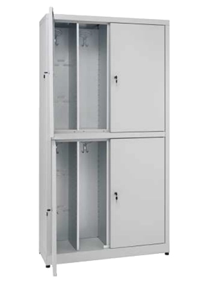 Armadietto Sovrapposto Zinco Plastificato 2+2 Posti con Divisorio Sporco/Pulito