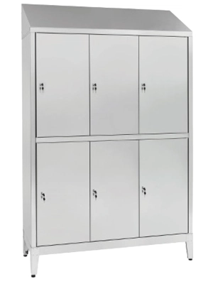 Armadietto Spogliato Sovrapposto 3+3 Posti con Divisorio Sporco/Pulito AISI430