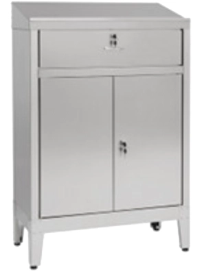 Scrvimpiedi Due Porte con 2 Ripiani Interni e 1 Cassetto AISI430
